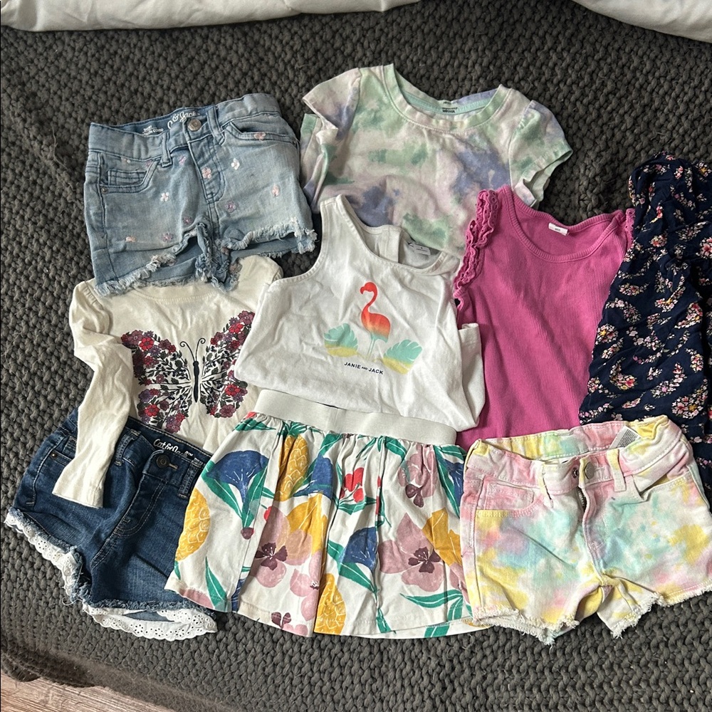 Cat & Jack Girls' Butterfly and Flamingo Tops Set